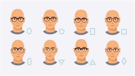 shaved head and glasses